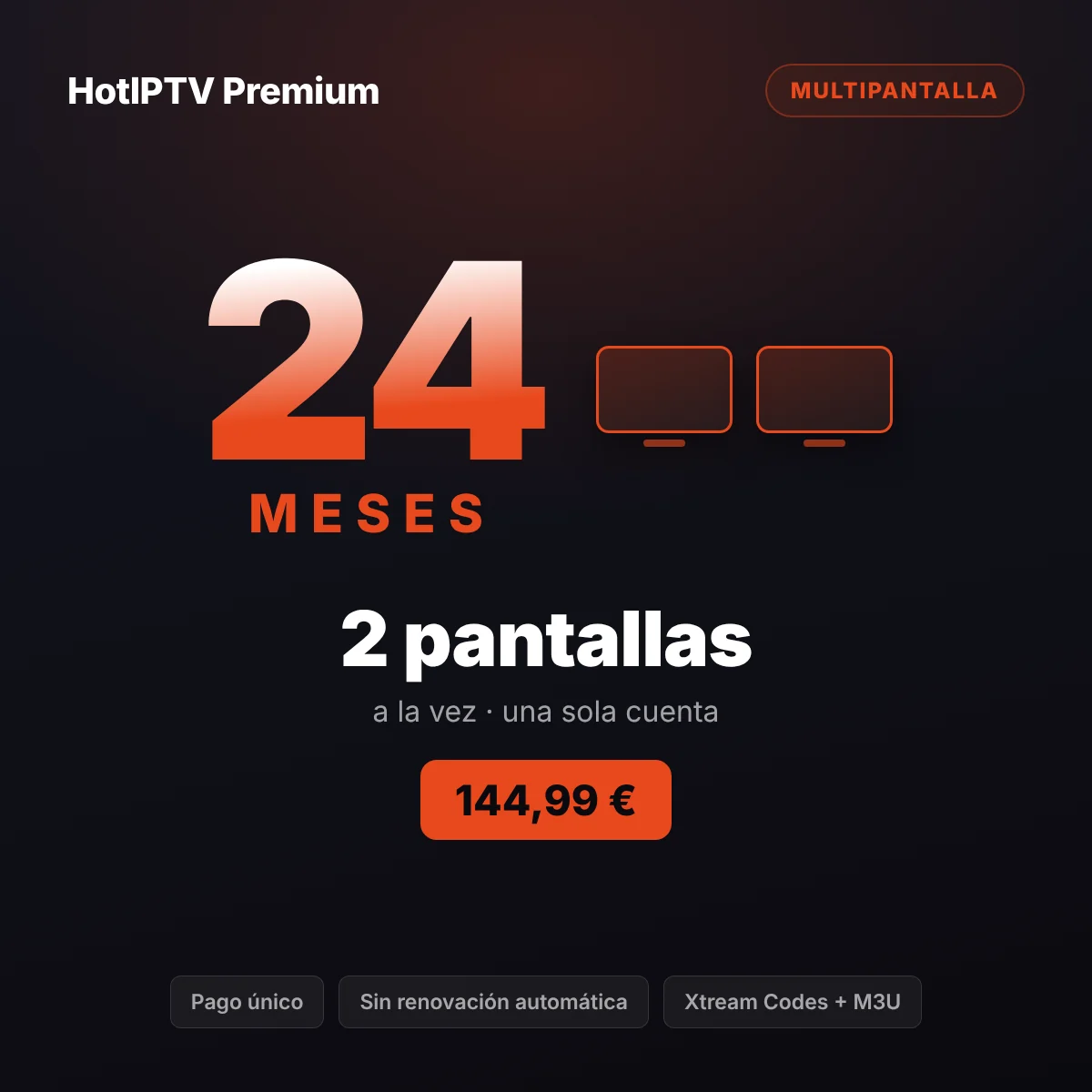 Suscripción IPTV 2 pantallas 24 meses: pareja viendo a la vez en el salón y en el despacho con HotPlayer